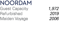 Noordam Guest Capacity 1,972 Refurbished 2019 Maiden Voyage 2006 