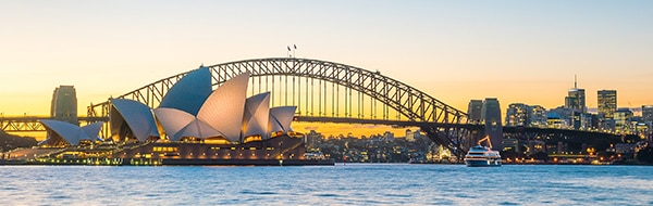 Sydney Opera                                                        House at sunset