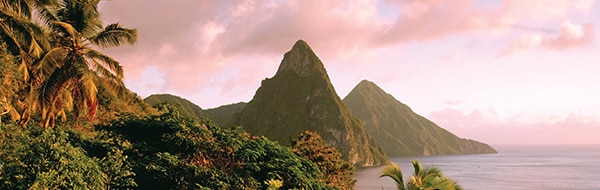 St. Lucia at                                                        sunset