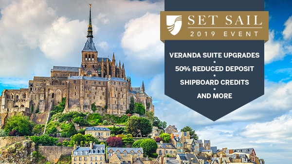 Set Sail 2019 Event: Veranda                                      Suite Upgrades, Air Credits,                                      Shipboard Credits, and More