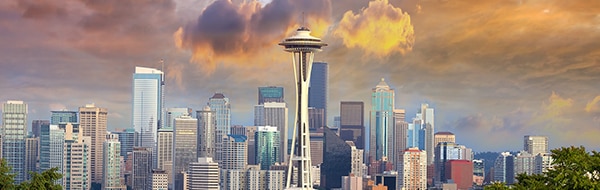Space Needle                                                        in Seattle,                                                        Washington, USA