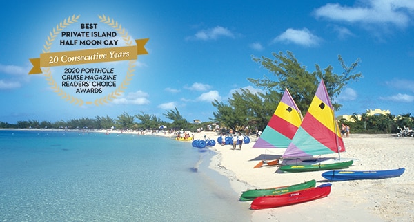 Best Private Island | Half Moon Cay | 20 Consecutive Years | 2020 Porthole Cruise Magazine Readers Choice Awards